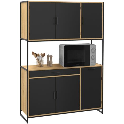 Küchenbuffet 120 CM BOSTON Möbel 6 Türen Industriedesign + Schublade