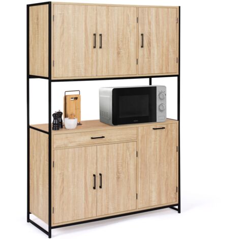 Küchenbuffet 120 CM DETROIT Möbel 6 Türen Industriedesign + Schublade
