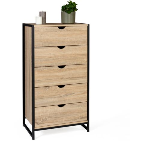 Chiffonnier 5 Schubladen DETROIT 60 cm Wochenendkommode Industriedesign