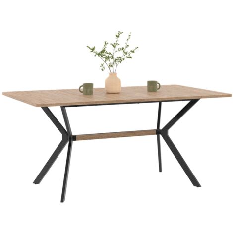 Rechteckiger Esstisch LOUISON 8 Personen Holz und Schwarz Industriedesign 160 cm