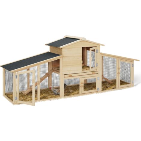 VIP Hühnerstall mit Doppel-XXL-Laufstall aus Holz