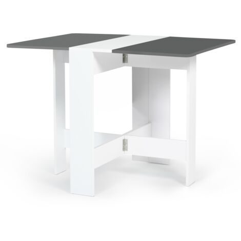 Klappbarer Konsolentisch EDI 2-4 Personen Holz weiß graue Platte 103 x 76 cm