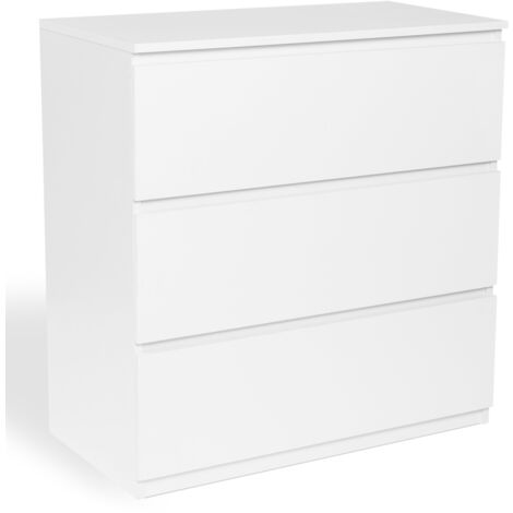 Kommode mit 3 Schubladen TOMI 78 cm Holz weiß