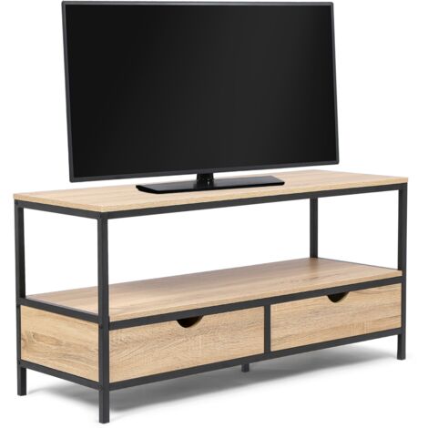 TV-Möbel 113 cm DETROIT 2 Schubladen Industriedesign