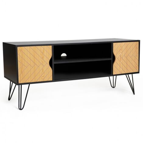 Vintage TV-Möbel LEONI 2 Türen mit grafischen Motiven 113 cm