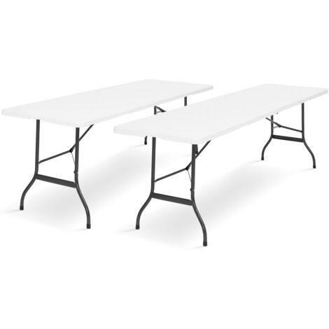 Set aus 2 tragbaren Klapptischen 180 CM für Camping oder Empfang