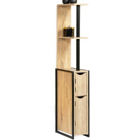2-türiges WC-Möbel DETROIT mit Regalen im Industriedesign