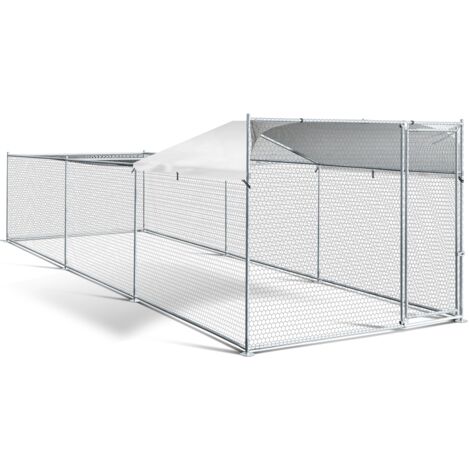 Freilaufgehege BOGOTA 12 m² Maschendrahtpark 2x6x1,6 M verzinkter Stahl mit Netz