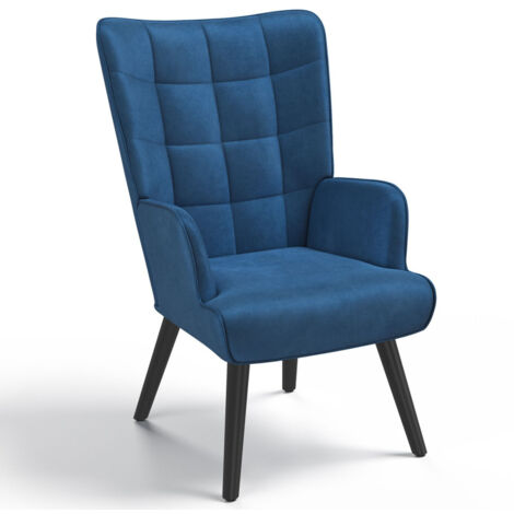 Skandinavischer Sessel ANIA in blauem Samt