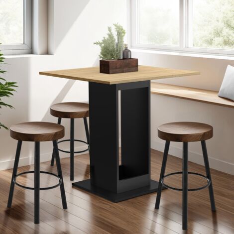 Quadratischer Esstisch ZELIE 4 Personen Holz und Schwarz 65 cm