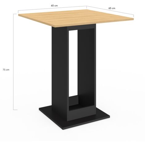 Quadratischer Esstisch ZELIE 4 Personen Holz und Schwarz 65 cm
