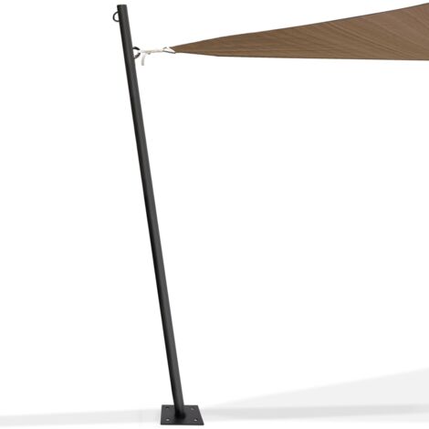Befestigungsmast für Sonnensegel H. 220 CM Pfosten und Basis aus Stahl