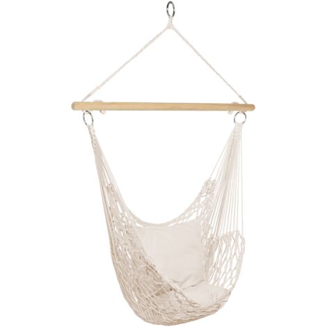 Hängesessel Bohème 2 Kissen écru Makramee-Design