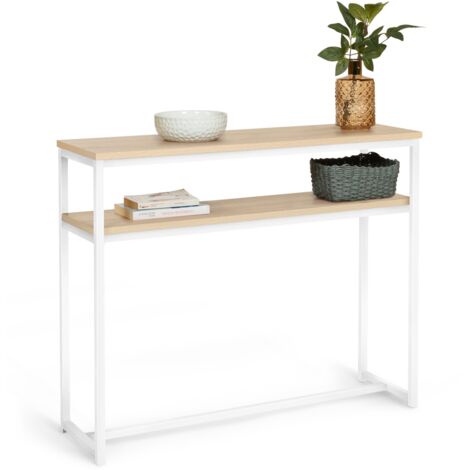 Doppelkonsole DETROIT Industriedesign Holz und Metall weiß