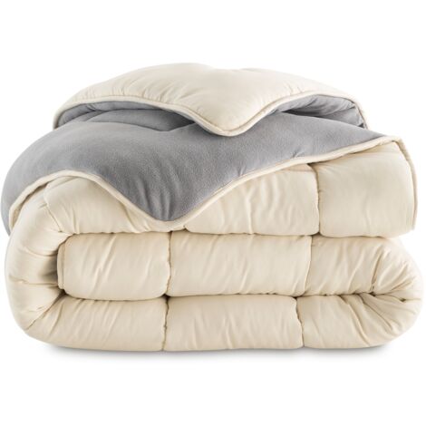 Bettdecke 220x240 CM ZOE polar biface grau und creme 400 gr