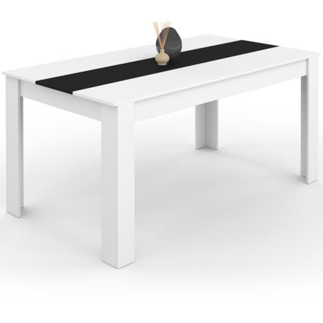 Rechteckiger Esstisch GEORGIA 8 Personen weiß und schwarz 160 x 90 cm