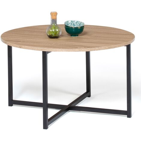 Runder Couchtisch DETROIT 70 cm Industriedesign