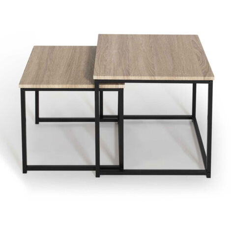 Set aus 2 Couchtischen DETROIT 40/45 im Industriedesign