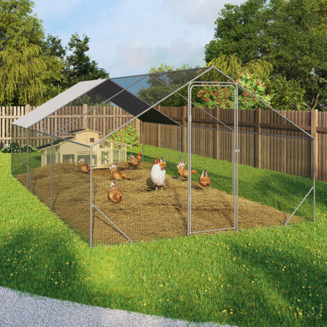 Hühnergehege 18 m² Gitterpark 6x3 M verzinkter Stahl