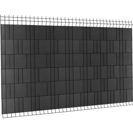 Kit aus weichen, anthrazitgrauen, horizontalen PVC-Verdunkelungslamellen 35 M