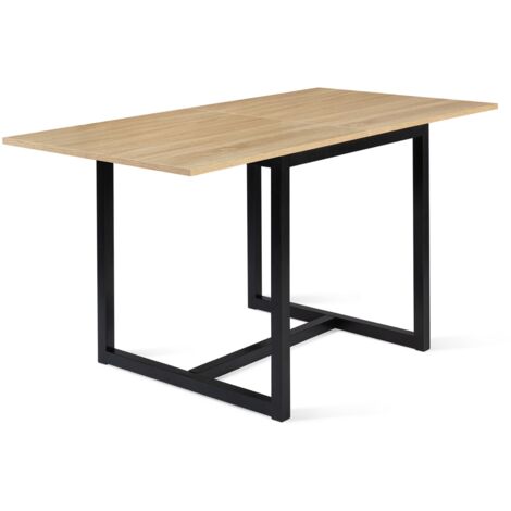 Ausziehbarer Esstisch Rechteck DETROIT 4-8 Personen Industriedesign 80-160 cm