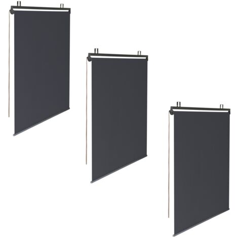 Satz von 3 Rollos B.124 x H. 225 CM für Pergola anthrazitgrau