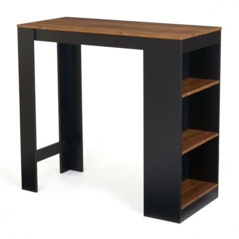Bartisch BARTH 2 bis 4 Personen schwarzes Holz Tischplatte in dunkler Holzoptik