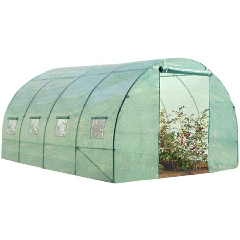 Tunnelgewächshaus 12M² grün Gemüsesortiment ZEBRA 4x3M