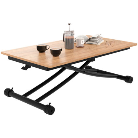 Couchtisch 2-in-1 aufklappbar zum Esstisch für 2 Personen URBANA Industriedesign