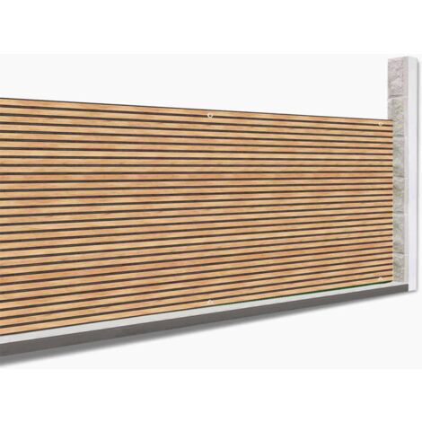 Verdunkelnder Sichtschutz 1,5 x 10 M Holzeffekt 160 gr/m²