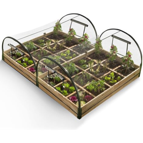 Set aus 2 Gemüsegartenquadraten 1,15x0,80 m 12 Fächer + Hüllen