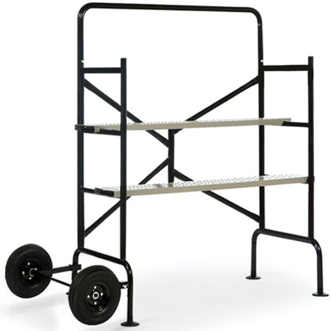 Mobiles Gerüst auf Rädern L.140xl.78xH.135 CM mit 2 Plattformen