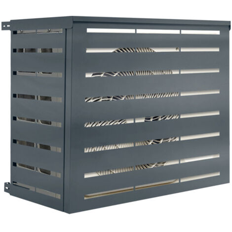 Abdeckung für Klimaanlage Metall anthrazitgrau Schutz Außeneinheit 95 x 48 x 80 cm