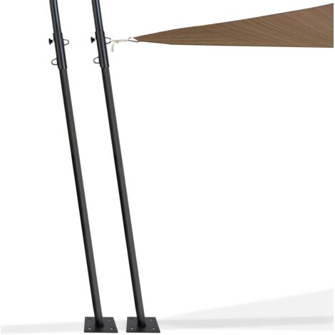 Set aus 2 verstellbaren Befestigungsmasten für Sonnensegel H.220 CM Pfosten und Basen aus Stahl