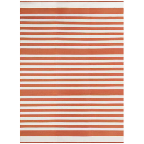 Outdoor-Teppich Streifen terracotta 270 x 370 CM