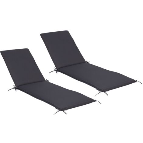 Satz von 2 Kissen Liegestuhl 190 cm Anthrazitgrau