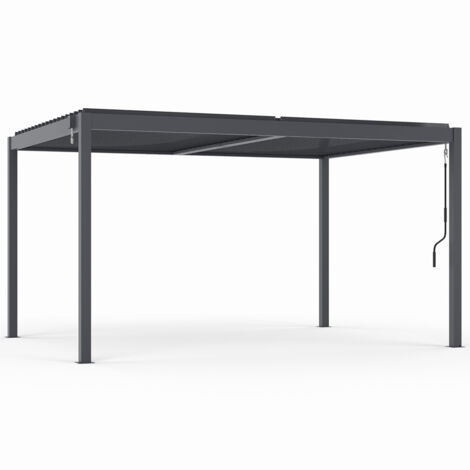 Bioklimatische Pergola ausrichtbare Lamellen 3x4M Aluminium anthrazitgrau