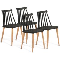 4er-Set Esszimmerstühle LILY schwarz