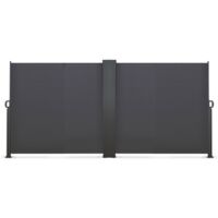 Paravent außen einziehbar doppelt 180 x 800 CM anthrazitgrau Seitenrollo