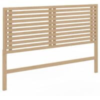 Kopfteil mit Fuß aus AVA-Latten 160 cm helle Holzoptik