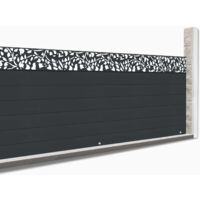 Brise vue occultant 1,5 x 10M effet lames de clôture motifs FLOWER 160 gr/m²