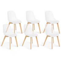 Set aus 6 weißen MANDY Esszimmerstühlen
