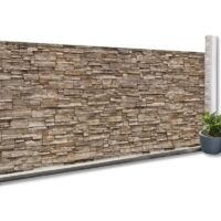 Verdunkelnder Sichtschutz 1,2 x 10 M Steinmotiv braun 160 gr/m²
