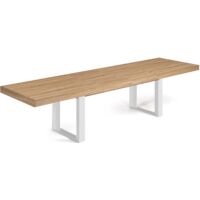 Ausziehbarer rechteckiger Esstisch PHOENIX 6-12 Personen Holz und Weiß 200-300 cm