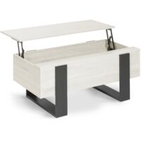 Couchtisch rechteckige Klappplatte PHOENIX Holz grau