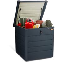Abschließbare Metalltruhe Anthrazitgrau für Garten 200L 68x62,5x63 cm