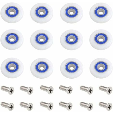 Entgoinggo Duschtürrollen 22mm - 8 Stück Set Für Leise Läufende Schiebetüren, Inkl. Kugellager