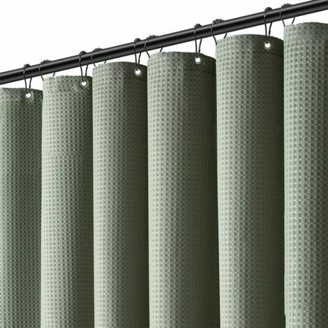 Eazzier Duschvorhang Aus Waffelstoff – 183 X 183 Cm, Blau, Mit 12 Haken, Wasserabweisend & Maschinenwaschbar