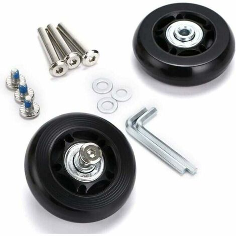 4x Koffer-Ersatzräder 50mm - Gummi-Lenkrollen Mit Kugellager