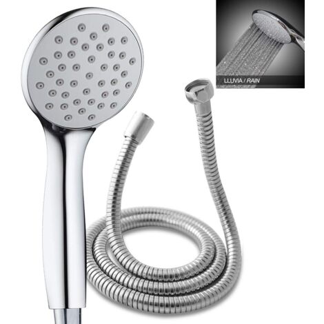 Kibath Handbrause Quadratisch – 1 Strahlart, Antikalk-System, Chrom Glänzend, Universalanschluss Für Dusche